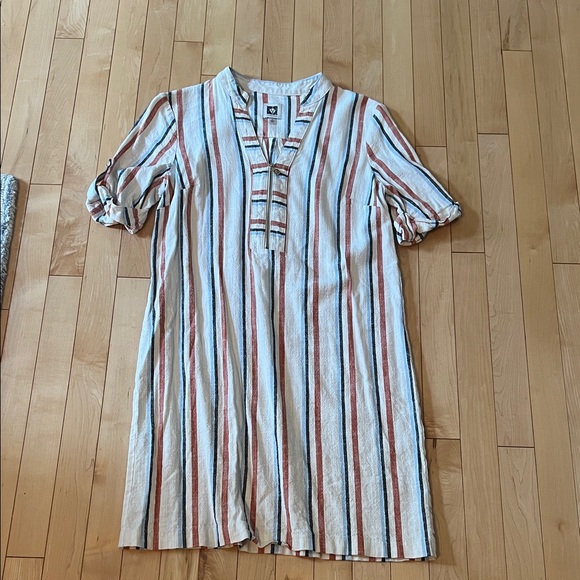 Anne Klein Shirt Sleeve Striped Dress Size 6 - Picture 1 of 3